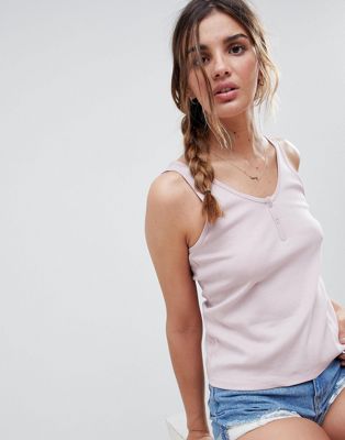 DESIGN button tank in rib in lilac