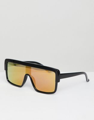 Black Phoenix Square Frame Flat Top Sunglasses