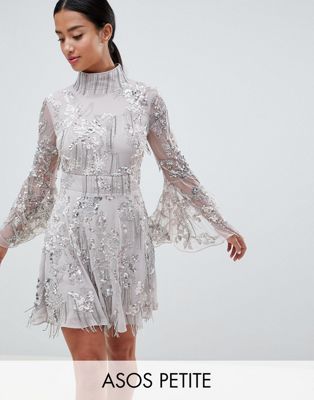 EDITION Petite sequin fringe skater dress