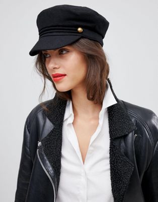 DESIGN sized wool mix baker boy cap