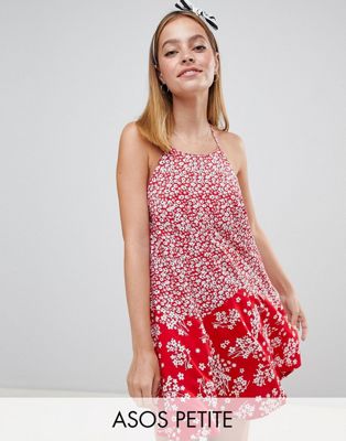 DESIGN Petite mini sundress in mixed print