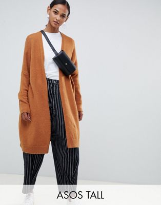 DESIGN Tall eco oversize cardigan in fluffy yarn