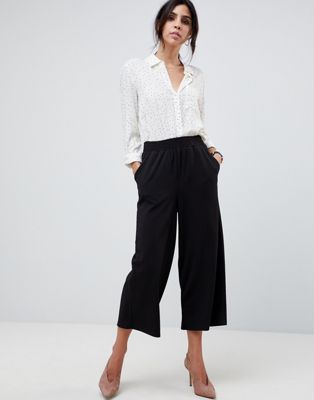 DESIGN Cropped Straight Leg Pants In Jersey Crepe