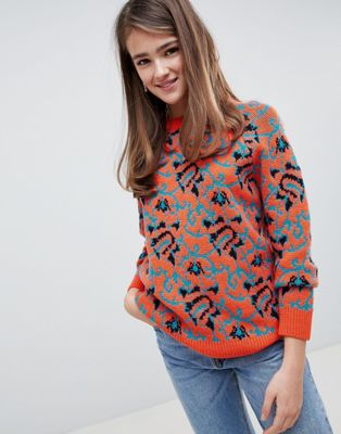 DESIGN Sweater In Tapestry Pattern