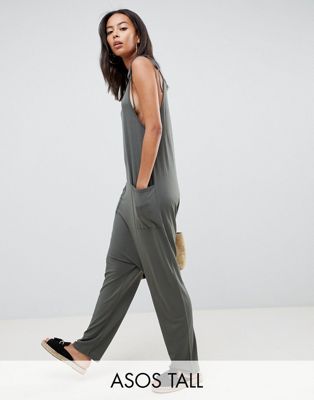 DESIGN Tall Jersey Minimal Jumpsuit With Ties