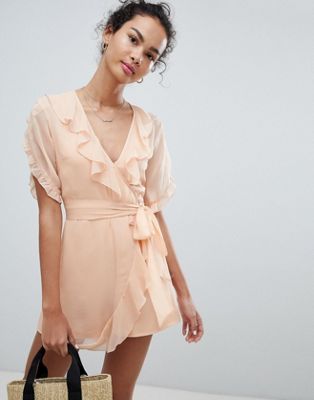 DESIGN Tea Romper In Crinkle Chiffon