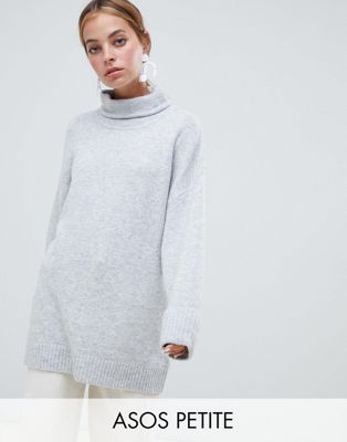 DESIGN Petite chunky sweater in oversize with high neck