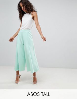 DESIGN Tall cropped wide leg pants with flowing hem