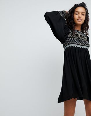 Free People Late Night Picnic Smock Dress