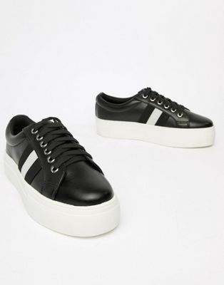 London Rebel Lace Up Flatform Sneakers