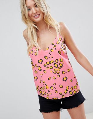 DESIGN Fuller Bust Printed Cami In Bright Animal