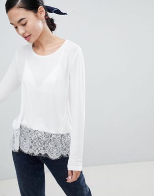 Only Lilo Top with Lace Trim