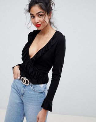 DESIGN Ruffle Wrap Top
