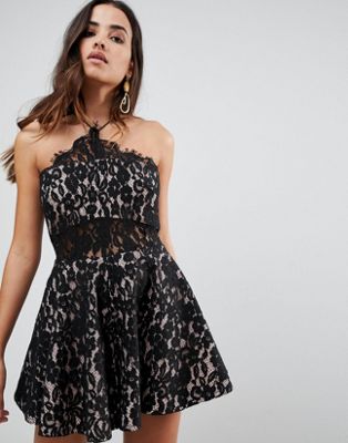 Forever Unique Printed Halterneck Mini Dress