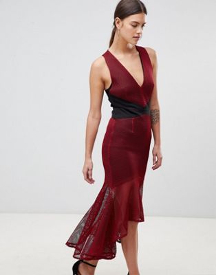 Forever Unique Paneled V Neck Dress