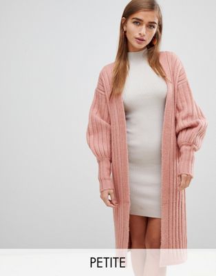 Fashion Union Petite Relaxed Cardigan In Luxe Knit