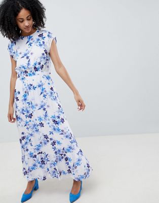 Gestuz Floral Maxi Dress With Frill Shoulder
