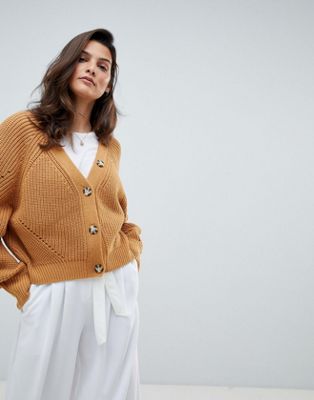 Micha Lounge Oversized Cardigan With Contrast Buttons
