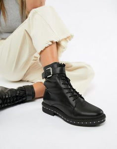 DESIGN Algebra leather lace up boots