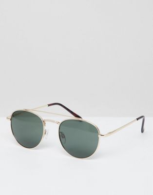 AJ Morgan round metal sunglasses in gold