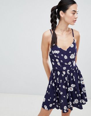 Nobody's Child Strappy Back Romper In Daisy Print