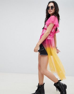 DESIGN longline kimono in ombre