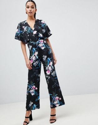 Lipsy Printed Kimono Sleeve Jumpsuit