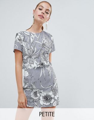 Missguided Petite Floral Open Back Mini Dress