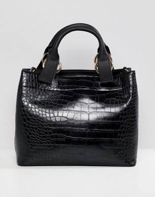 DESIGN croc extended handle tote bag