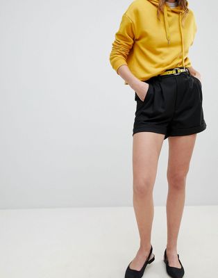 Bershka Tailored Short In Black