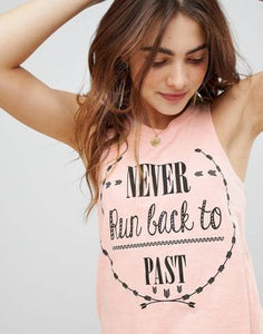 Brave Soul Slogan Tank with Split Back