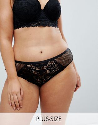 New Look Curve Cotton Lace Brazilian Brief