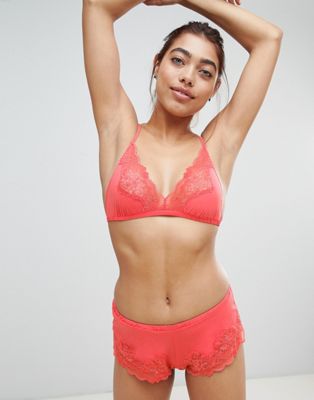 LingaDore lace triangle bra and french underwear set
