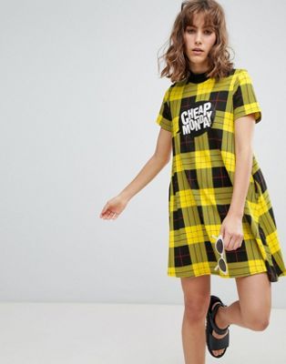 Cheap Monday Speech Bubble High Neck Check Dress