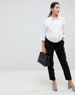 DESIGN Maternity Woven Peg Pants with Obi Tie