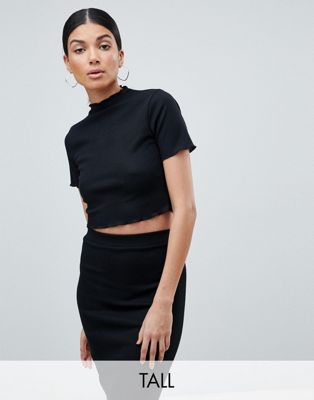 Missguided Tall Lettuce hem Crop Top