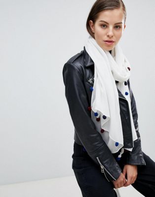 French Connection Pom Pom Oversized Scarf