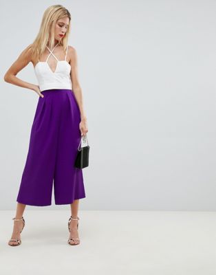 DESIGN tailored large pleat culottes