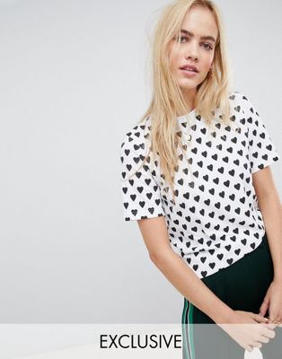 Daisy Street relaxed t-shirt in heart polka dot