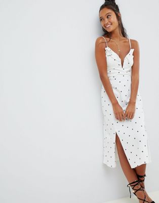DESIGN star print v front midi sundress