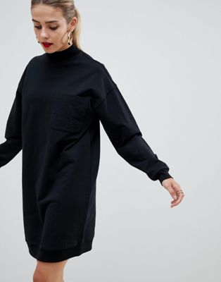 DESIGN sweat dress with patch pocket